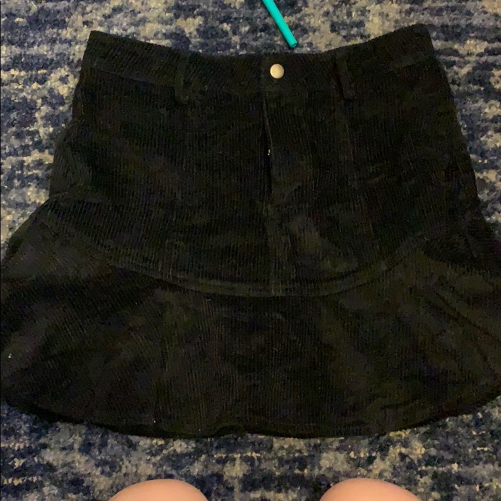 Corduroy black skirt
